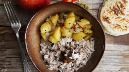 <b>Apfel-Chutney</b> auf Kokosnuss-Reis
                  