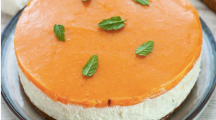 Backfreier <b>Käsekuchen </b>mit Kaki-Sauce&nbsp;&nbsp;
                  