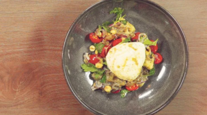 <b>Gegrillter Mozzarella</b> mit gedünsteter Melanzane
                  