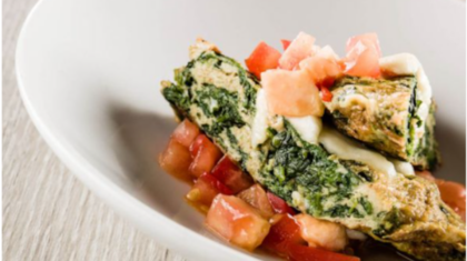 <b>Spinatomelette</b> mit Südtiroler Mozzarella
                  